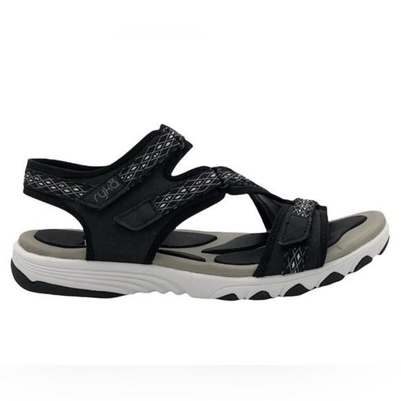 Ryka Adjustable Sport Ginger Sandals Black Tan Double strap Womens 6.5 Outdoors - Picture 1 of 8